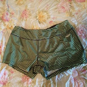 Green workout shorts